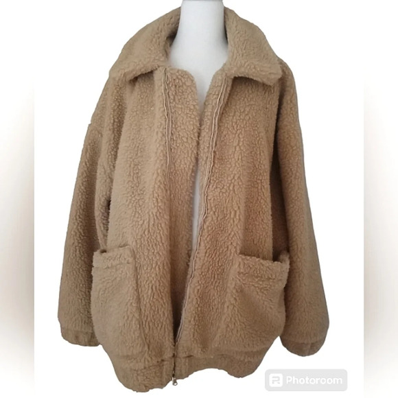 I.AM.GIA Pixie Teddy Sherpa Jacket Coat in Caramel Color Zip Front Size Large - Picture 3 of 9